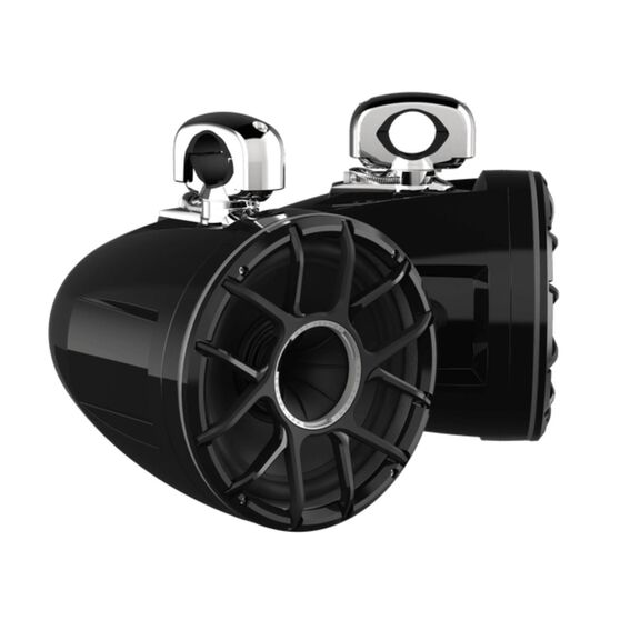 REV 10 HD Black 10" Marine Tower Speakers with XZ-B Grille & RGB LED Rings (Pair) image number 0