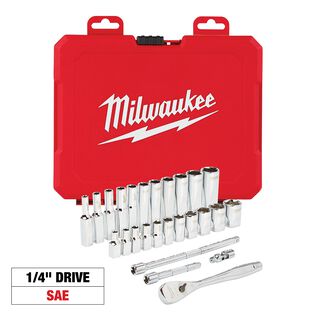 1/4" Drive Ratchet & Socket Set - SAE, 26 Piece