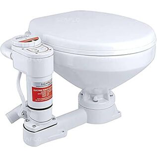 SEAFLO 12V Electric Twist Flush Marine Toilet - Regular Size, Ceramic Bowl, Macerator