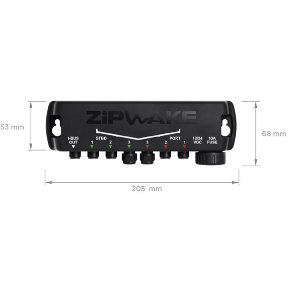 Zipwake 300S Chine Dynamic Fully Automatic Trim Control System Kit with Remote Control, Built-in GPS, 3D-Gyro and 3D Accelerometer and Interceptors 26.8" Width, 6.1" Depth, 6.0" Height image number 3