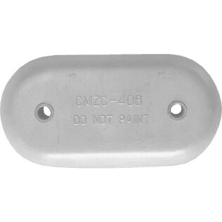 Hull Anode, 8 5/8"L x 4 1/4"W, 1" Thick, 1/2" Dia., 5" Hole Spacing, Aluminum