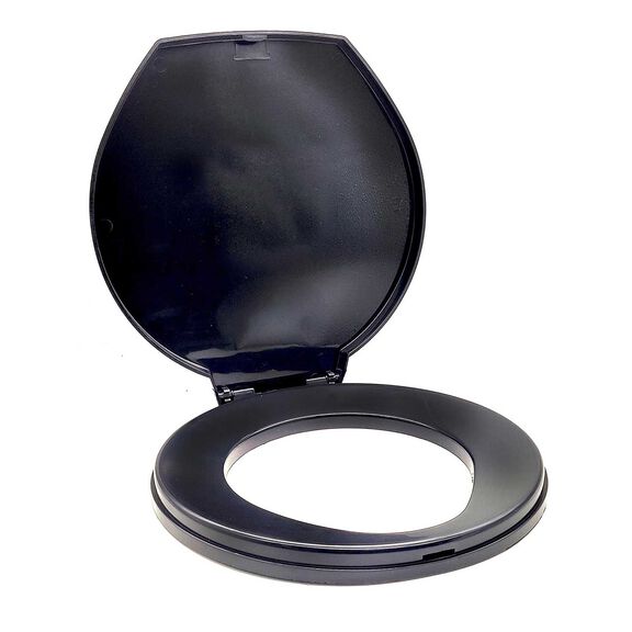 Portable Toilet Seat with Cover, Black image number 0