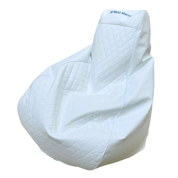 Teardrop Quilted Marine Beanbag Chair, White image number 0