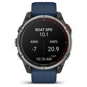 Quatix 8&nbsp;Nautical Smartwatch&nbsp;Sapphire Titanium Bezel with Captain Blue Silicone 47mm Band image number 0
