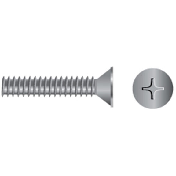 M6 X 30mm Stainless Steel Phillips Flat-Head Metric Machine Screws, 50-Pack image number 0