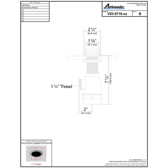 1-3/4" Drain, Touch Trap Sink Drain with Cover no Overflow, 1-1/4"-M Thread Chrome image number 3