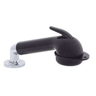 Deck-Mount Sprayer Large Black Sprayer w/Elbow, 6' Black Rubber Hose, Ultra-Low Profile Holder