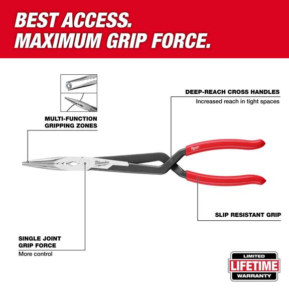 13" Long Reach Pliers - 45&deg; Nose image number 1
