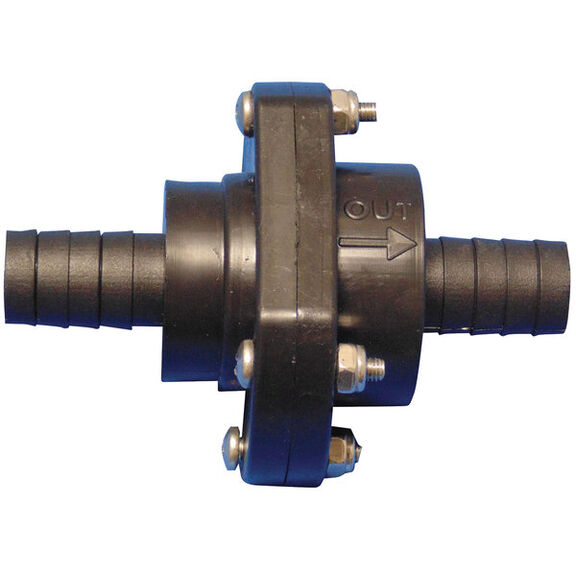 1 1/8" Double-Barbed In-Line Scupper Check Valve image number 0