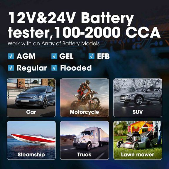 12V Battery & 12V/24V System Tester image number 4