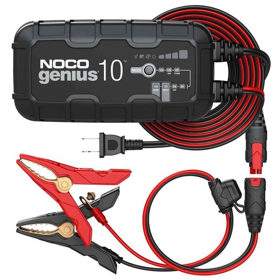 Noco Genius Automatic Portable Battery Charger with Repair Mode, Reverse Polarity Protection and Advanced Temperature Compensation, 10 Amp, 6V/12V image number 0