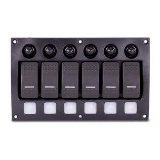 Switch Panel, Weather Resistant 6P Contura Rocker w/ Circuit Breaker