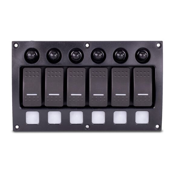 Switch Panel, Weather Resistant 6P Contura Rocker w/ Circuit Breaker image number 0