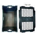 6 Gallon Heavy-Duty Black Milk Crates with Lid for Storage, Organization, 17.75" x 10" x 10.5" image number 7