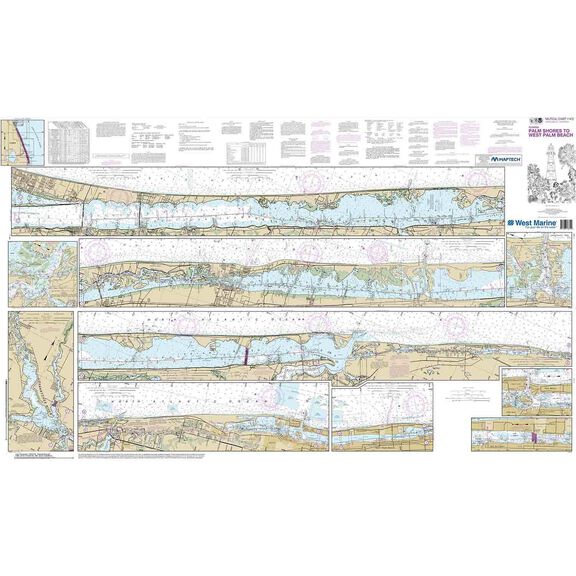 Maptech&reg; NOAA Recreational Waterproof Chart-Intracoastal Waterway Palm Shores to West Palm Beach (11472) image number 0