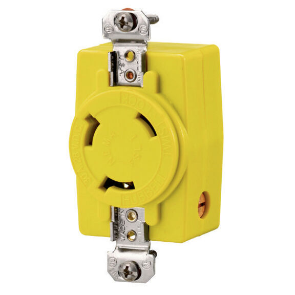 Hubbell Marine Trolling Motor Locking Receptacle, 24-32 VDC, Yellow image number 0