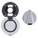 Recessed Cup & Lid Set Stainless Steel Lid w/Gasket / Plastic Cup Black image number 0
