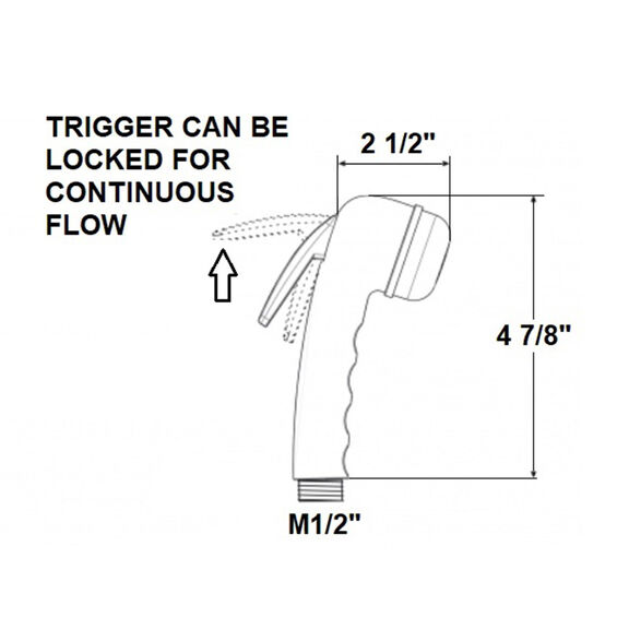 Euro Straight Sprayer Handle, White image number 1