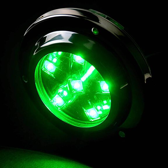 Round Six LED Underwater Light with Stainless Steel Bezel, RGBW, 2-Pack image number 3