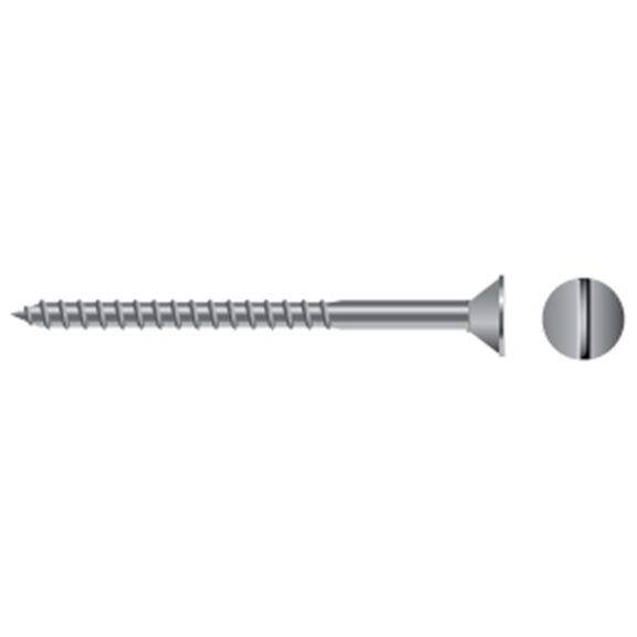 Stainless Steel Slotted Flat-Head Wood Screws image number 0
