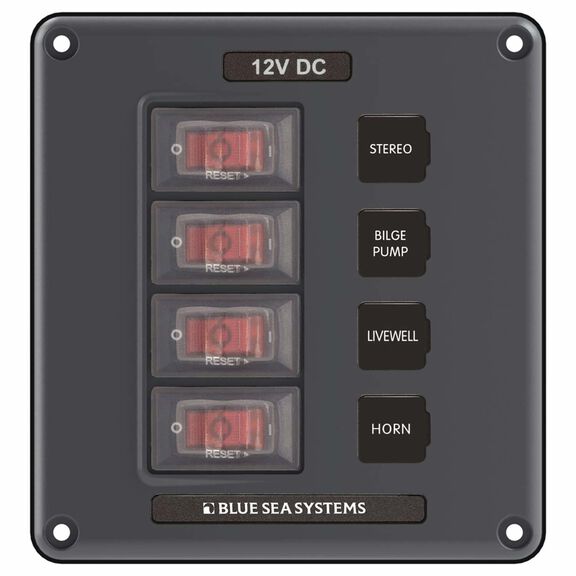Water-Resistant Circuit Breaker Switch Panel, 4 Positions image number 0