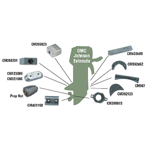Outboard Anode, Zinc, CM327606Z, 0.18lb. image number 0