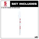 3" 20TPI T-Shank Wood Bi-Metal Jig Saw Blades, 5 Pack image number 2