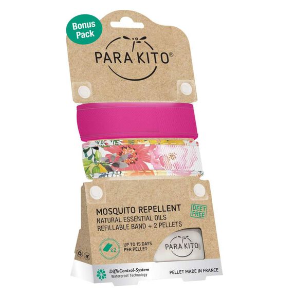 Mosquito Repellent Wristband Bonus (Flowery and Fuchsia) image number 1