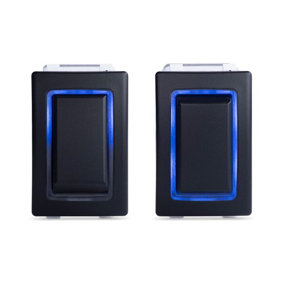 Rocker Switch, Halo DPDT, Blue Halo image number 0