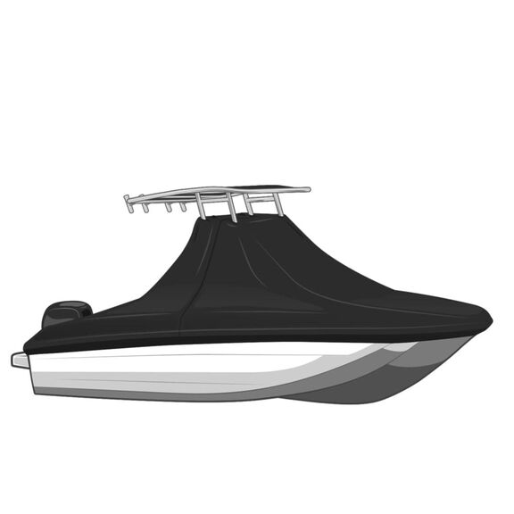 Exact Fit Boat Cover For 1995 Seaswirl Striper 2000 Walk Around NO Pulpit O/B- Sharkskin Plus - Sharkskin Blue image number 0