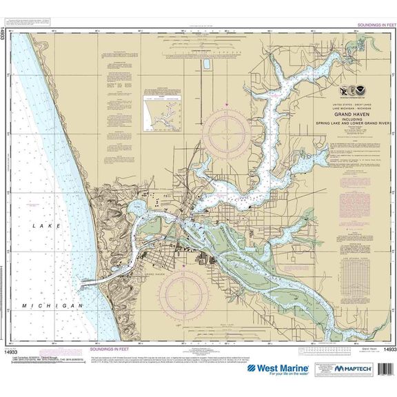 Maptech&reg; NOAA Recreational Waterproof Chart-Grand Haven, including Spring Lake and Lower Grand River, 14933 image number 0