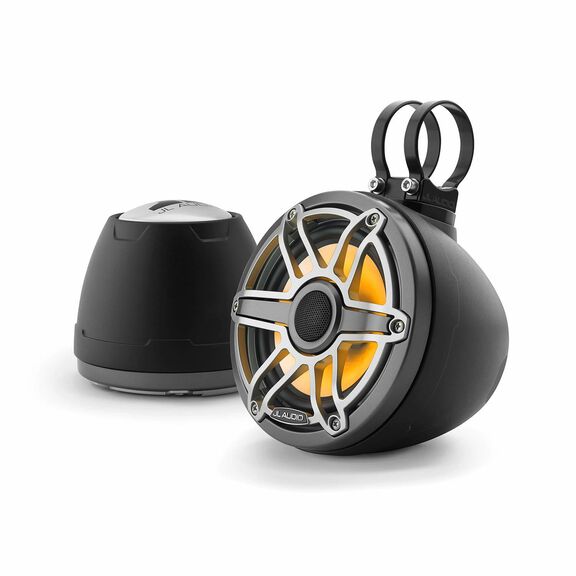 M6-650VEX-Mb-S-GmTi-i 6.5" Coaxial Speakers with Transflective&trade; LED Lighting, Titanium Sport Grille image number 2
