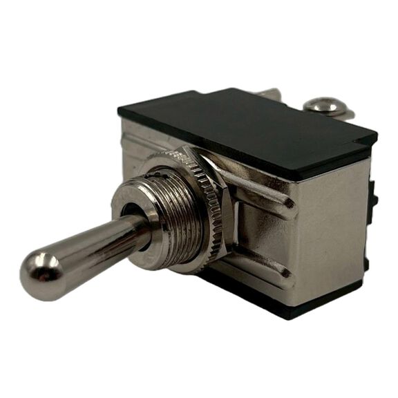 Chrome Plated Toggle Switch, Off/On, DPST image number 0