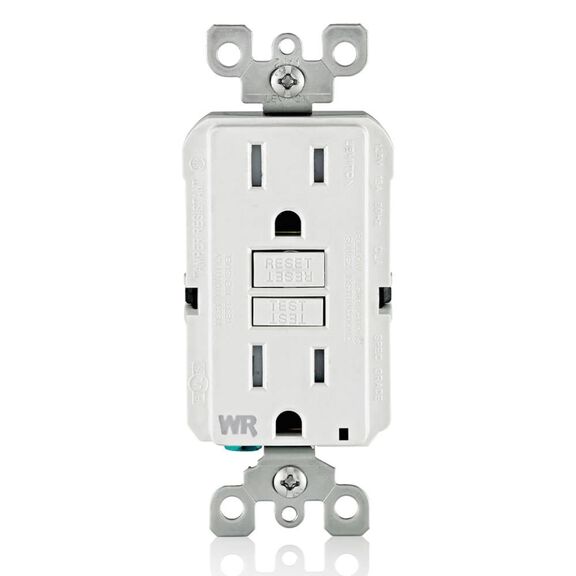 15 Amp 125 Volt Receptacle/Outlet, 20 Amp Feed-Through, Self-test SmartlockPro Slim Weather & Tamper-Resistant GFCI image number 0