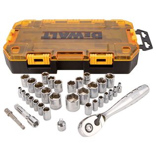 DEWALT  1/4" & 3/8" Drive Socket Set, 34-Piece