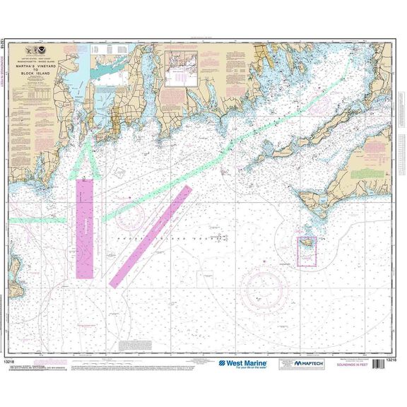 Maptech&reg; NOAA Recreational Waterproof Chart-Marthas Vineyard to Block Island, 13218 image number 0