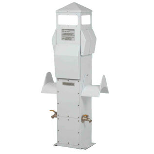 41" Compact Marine Electrical Power Pedestal,  (2) 50 Amp 125/250V Twistlock Receptacles, (2) 30 Amp 125V Twistlock Receptacles