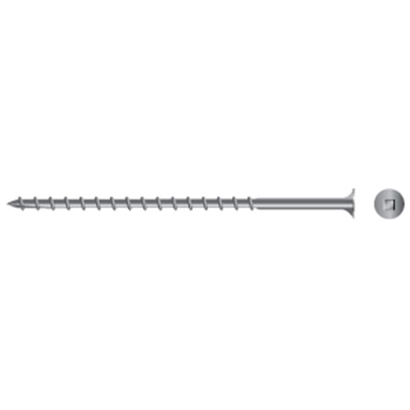 #7 X 1" Stainless Steel Square Drive Flat-Head Deck Screws, 100-Pack image number 0
