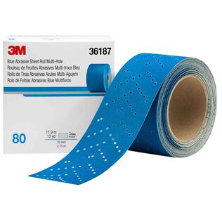 Hookit&trade; Multi-hole Blue Abrasive Sheets, 2 3/4" x 39' Rolls