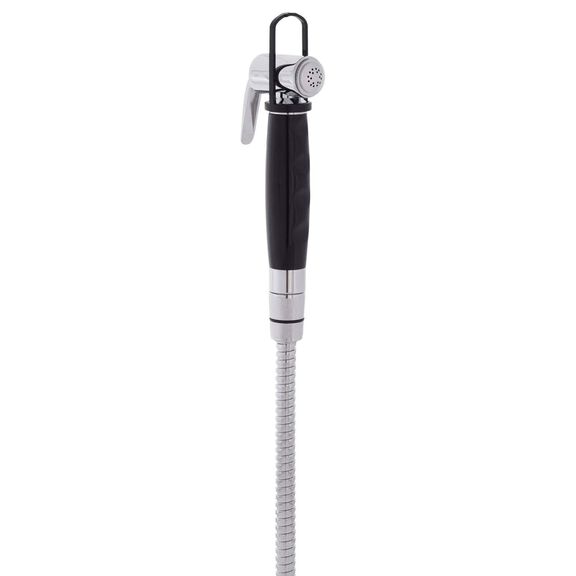 Recessed Shower Chrome Cup & Lid, Hammer-Head Black Sprayer, 6' Stainless Steel Hose image number 8