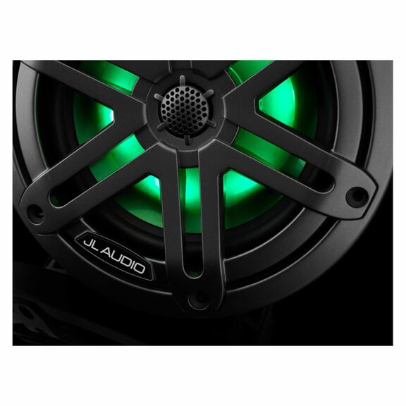 M3-650X-S-Gm-i 6.5" Marine Coaxial Speakers Gunmetal Sport Grilles with RGB LED Lighting image number 5