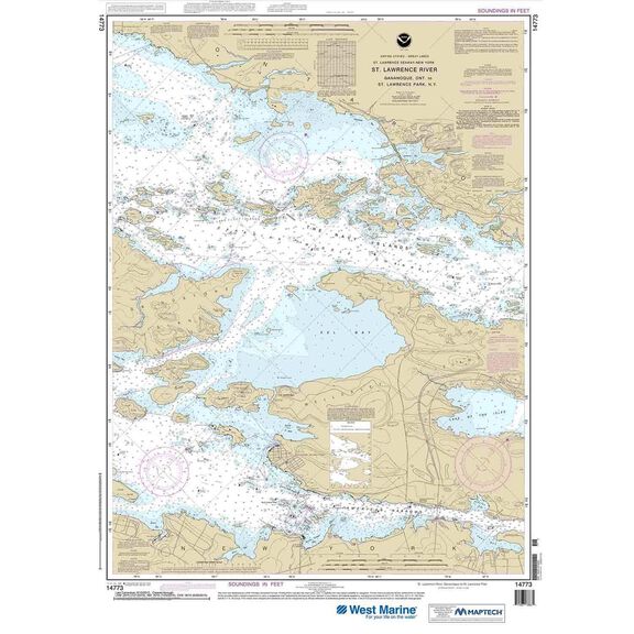 Maptech&reg; NOAA Recreational Waterproof Chart-Gananoque, Ont., to St. Lawrence Park. N.Y., 14773 image number 0