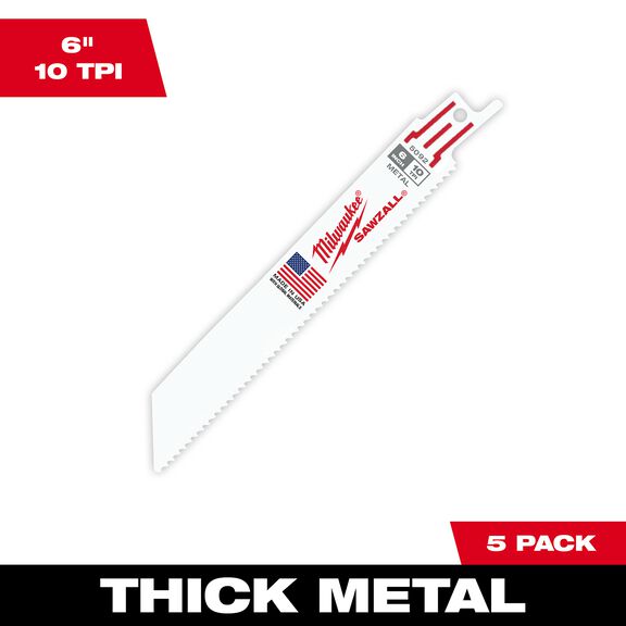 6" 10 TPI Thin Kerf SAWZALL&reg; Blades, 5 Pack image number 0