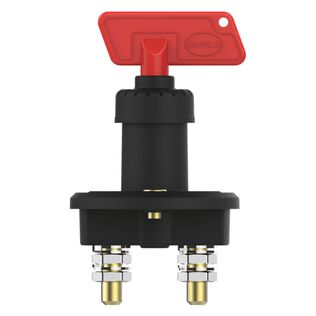 SEAFLO Battery Disconnect Switch, Push Button Battery Isolator with Rotary Actuator, ON-OFF-ON Operation