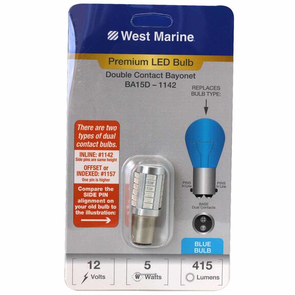 Double Contact Index Bayonet BA15D-1142 LED Premium Bulb, Blue image number 0