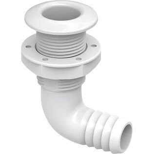 SEAFLO 1-1/8 in Thru Hull Fitting with Check Valve White
