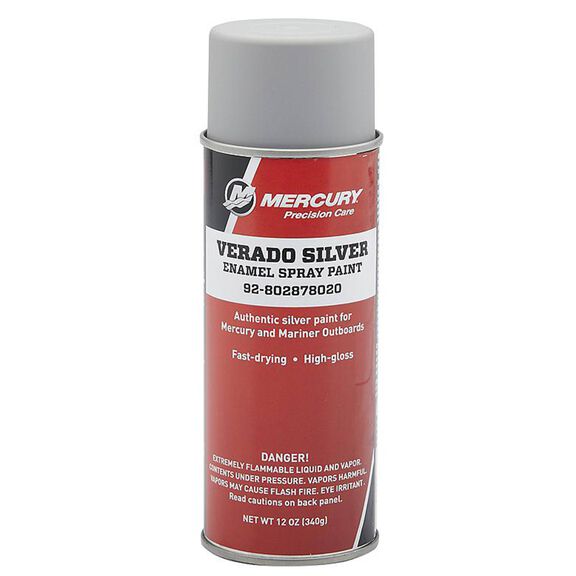 Mercury 802878020 Verado Silver Enamel Spray Paint, 12 oz. image number 0