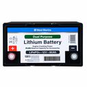 Group 27 Lithium Iron Phosphate Dual Purpose Battery, 12V 80Ah, ABYC Certified image number 2