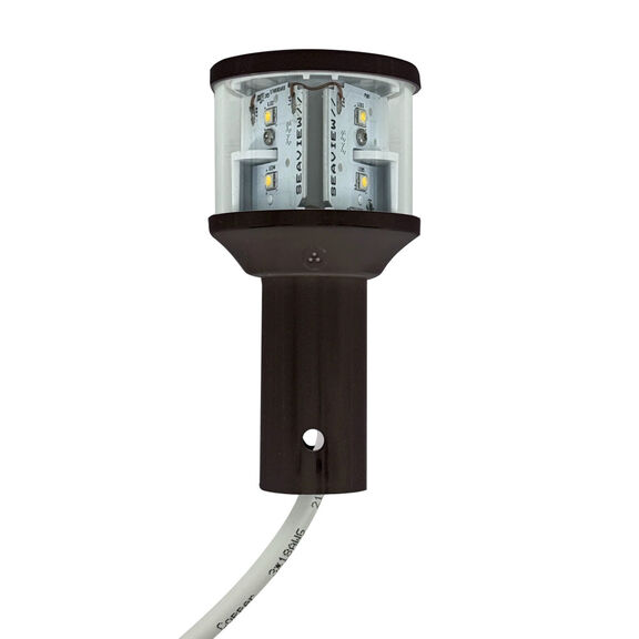 Seaview Round 24V LED Combo Masthead Light, White All Round Light Bar Top - C5 Certified - Black image number 0