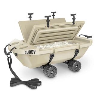 40qt. Cuddy Floating Cooler and Dry Storage Vessel with Cuddy Crawler Wheel Kit